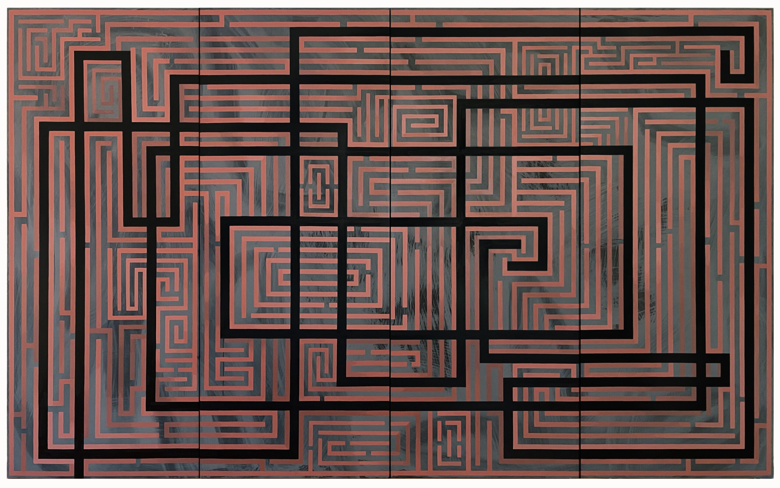 MarianMaguire_Labyrinth_2026_1980x3240mm_acrylic and polyurethane on panel